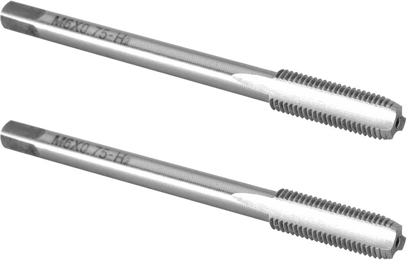 Burkit 2 قطع M6 X 0.75 خيط حفر يمين، HSS M6 x 0.75 حفر مستقيم ذو أخاديد - Image 1